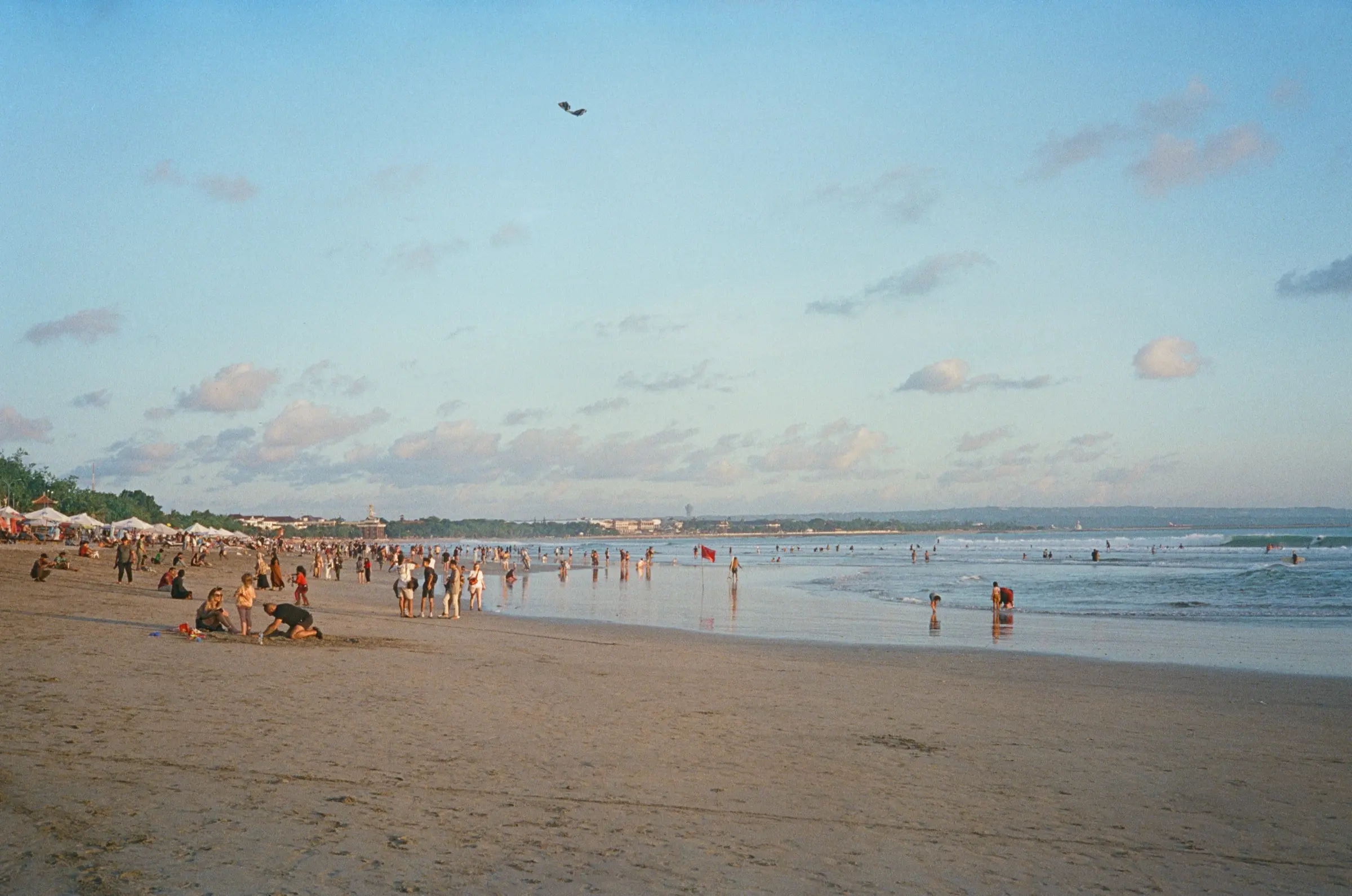 Wide beach scene in afternoon light