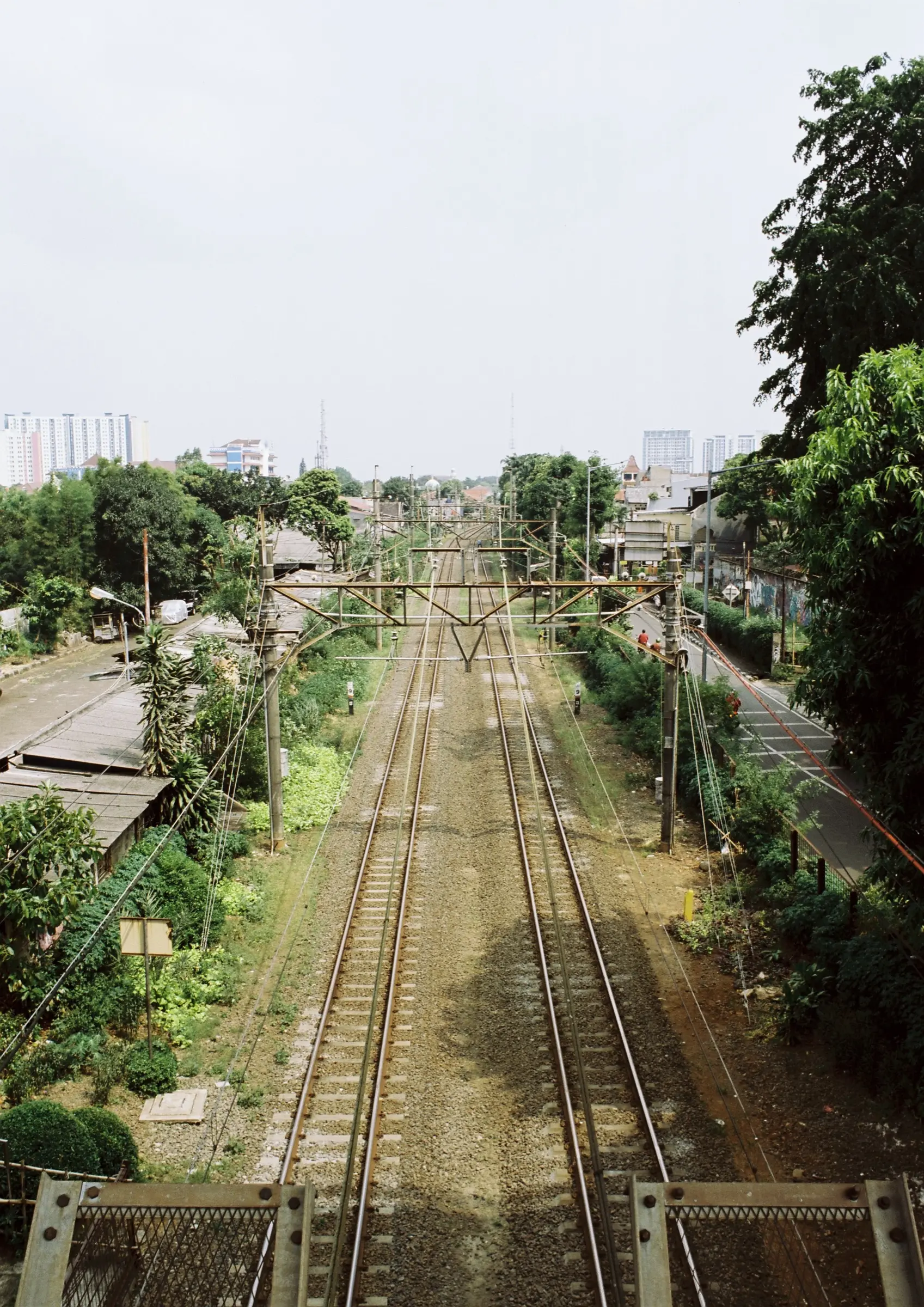 Train tracks from overhead